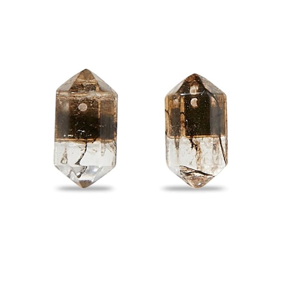 $85 Lele Sadoughi Smokey Quartz Earrings / Stud Earrings - Picture 4 of 6